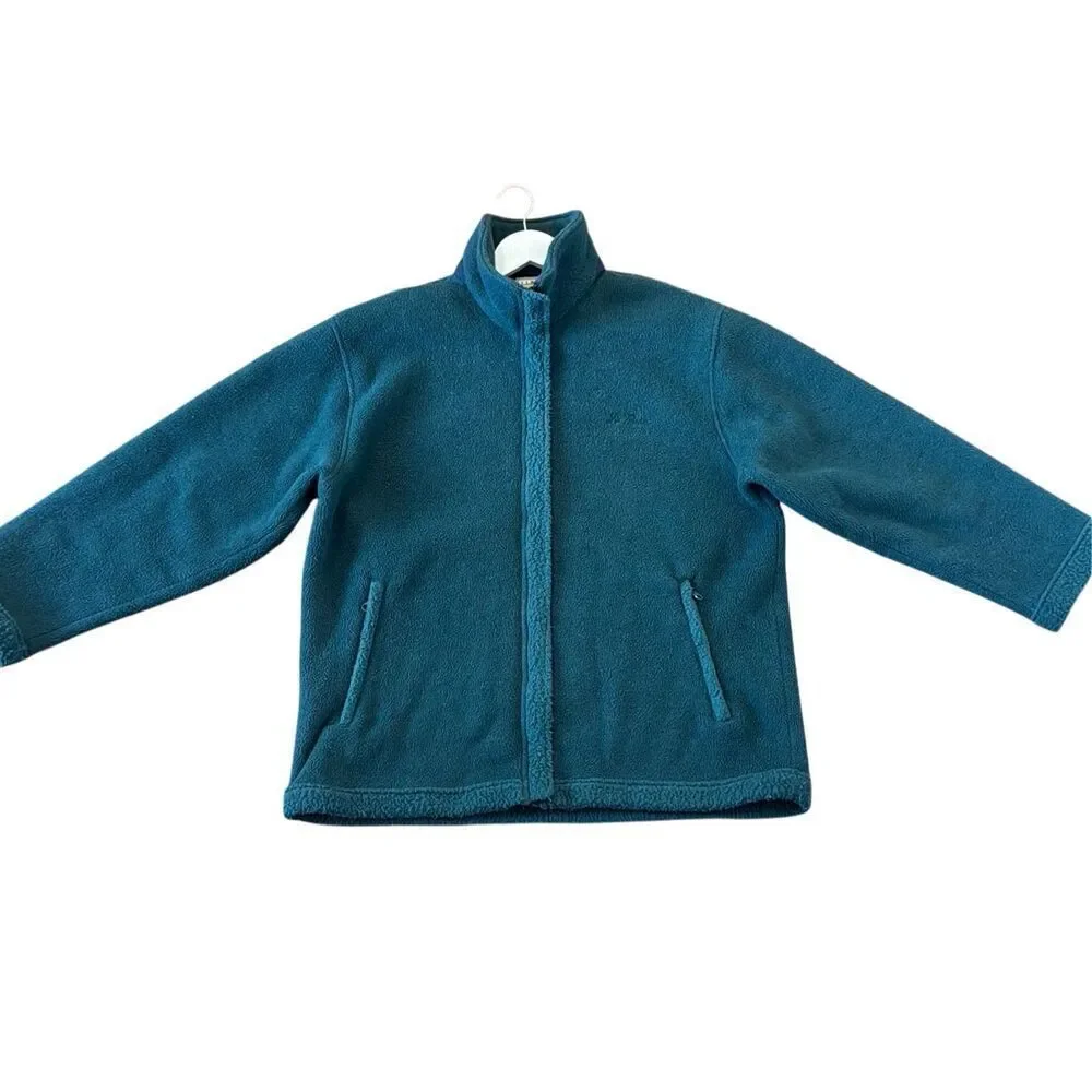 L.L. Bean vintage dark green full zip fleece size xl